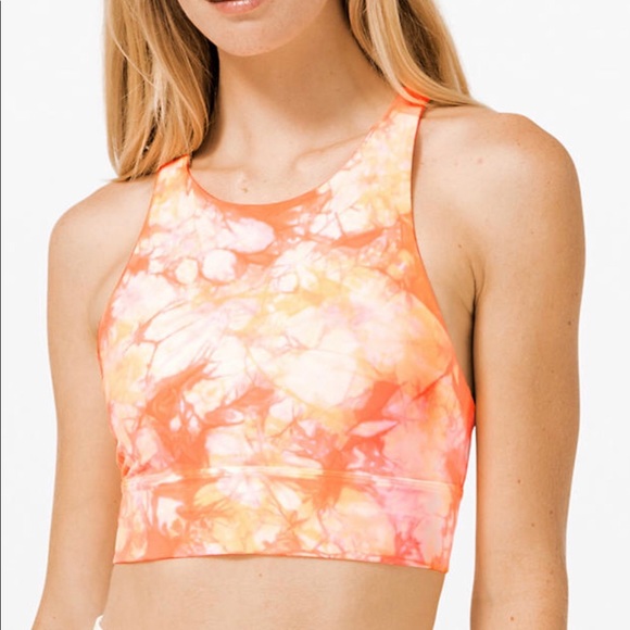 lululemon athletica Other - Lululemon Orange Tie Dye Energy Bra SZ 4